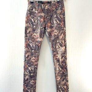 La Society Paisley Print Denim Jeans